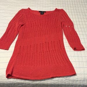 Willi Smith Vibrant Coral Crew Neck Sweater